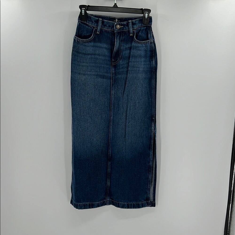 7 for all Mankind Women's Midi Denim Skirt - Wayne - 23 - New with tags
